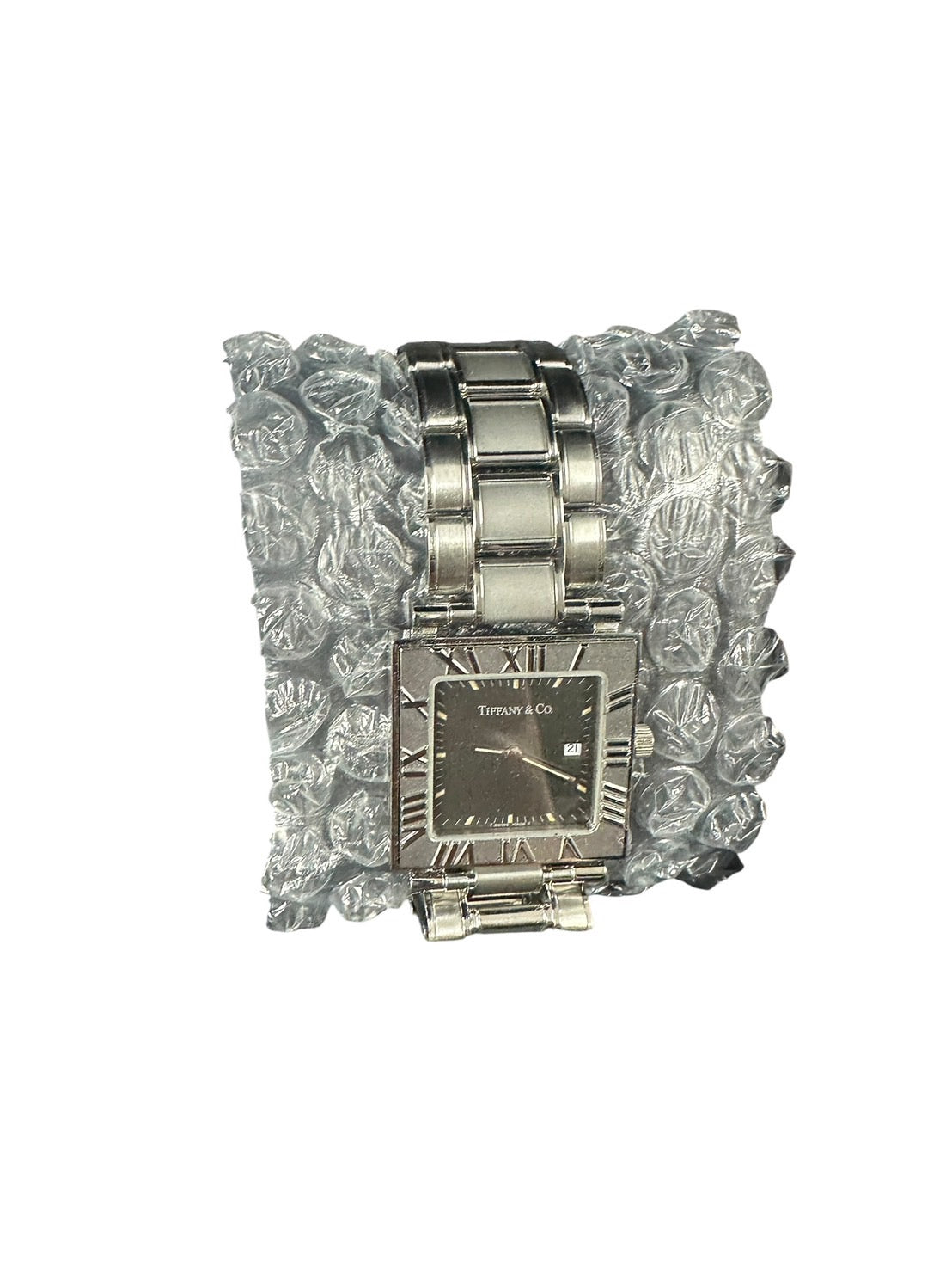 Tiffany & Co. Atlas Square Black Dial Stainless Steel 29mm Unisex Watch - ER29