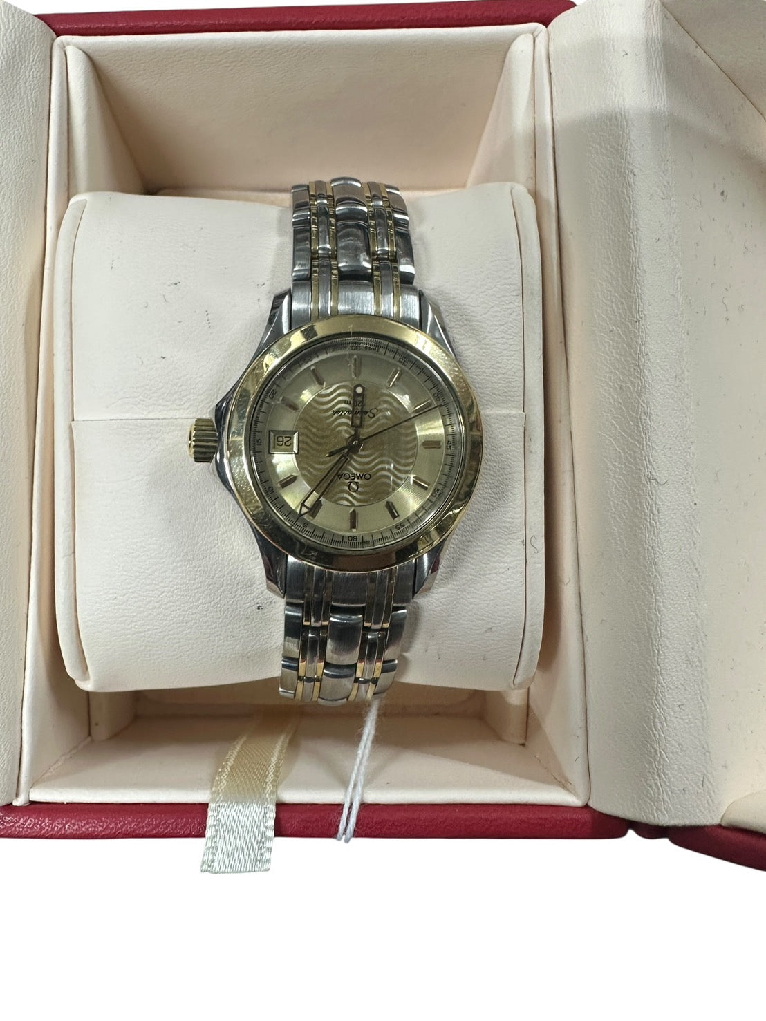 Omega Seamaster 120m 6502/830 18K Gold Two-Tone Wave Dial 28mm Ladies Watch - ER14
