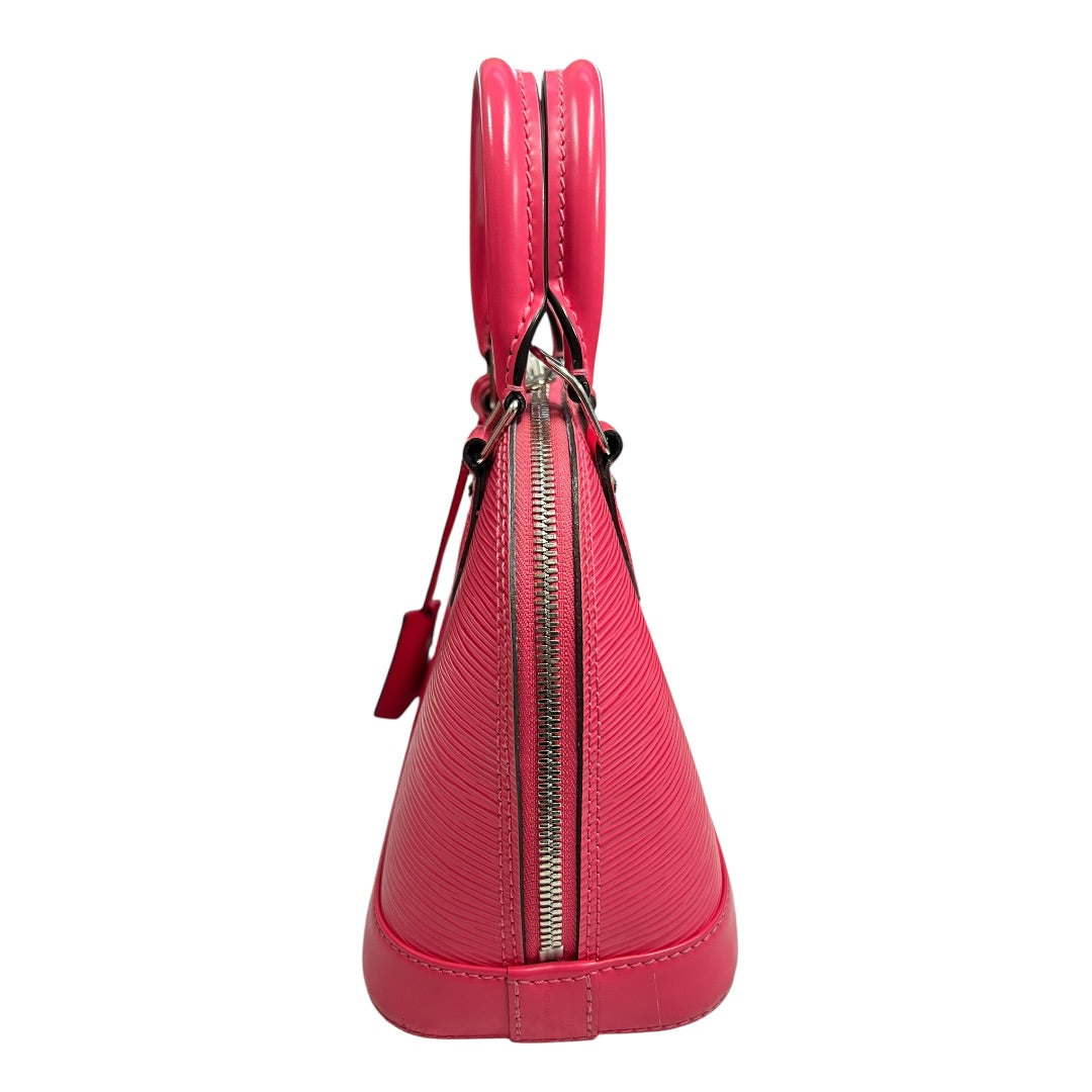 LOUIS VUITTON Epi Leather Alma BB Handbag Hot Pink Silver Hardware LO2259