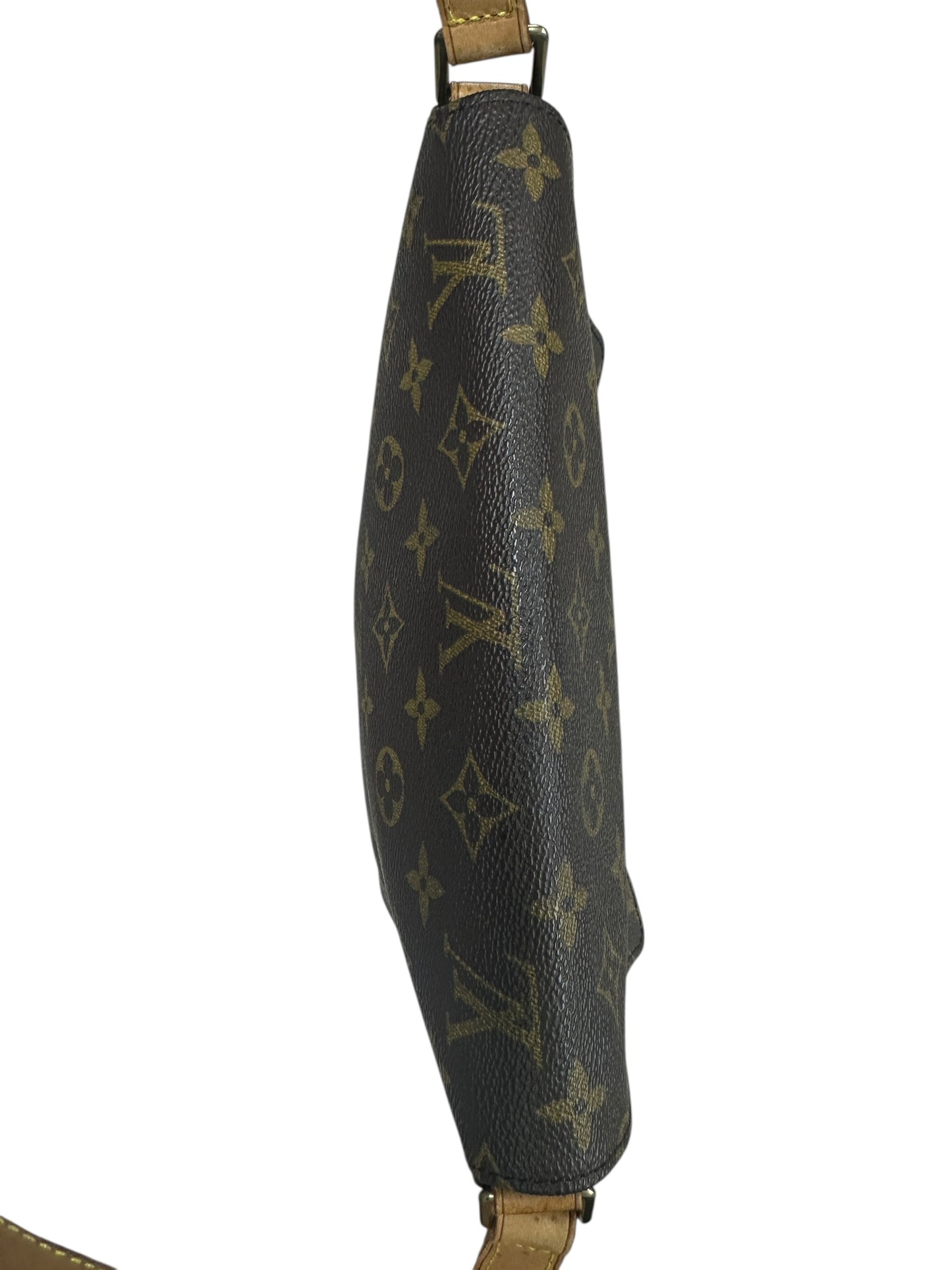 LOUIS VUITTON Monogram Musette Tango Shoulder Bag Brown Gold Hardware LO2267