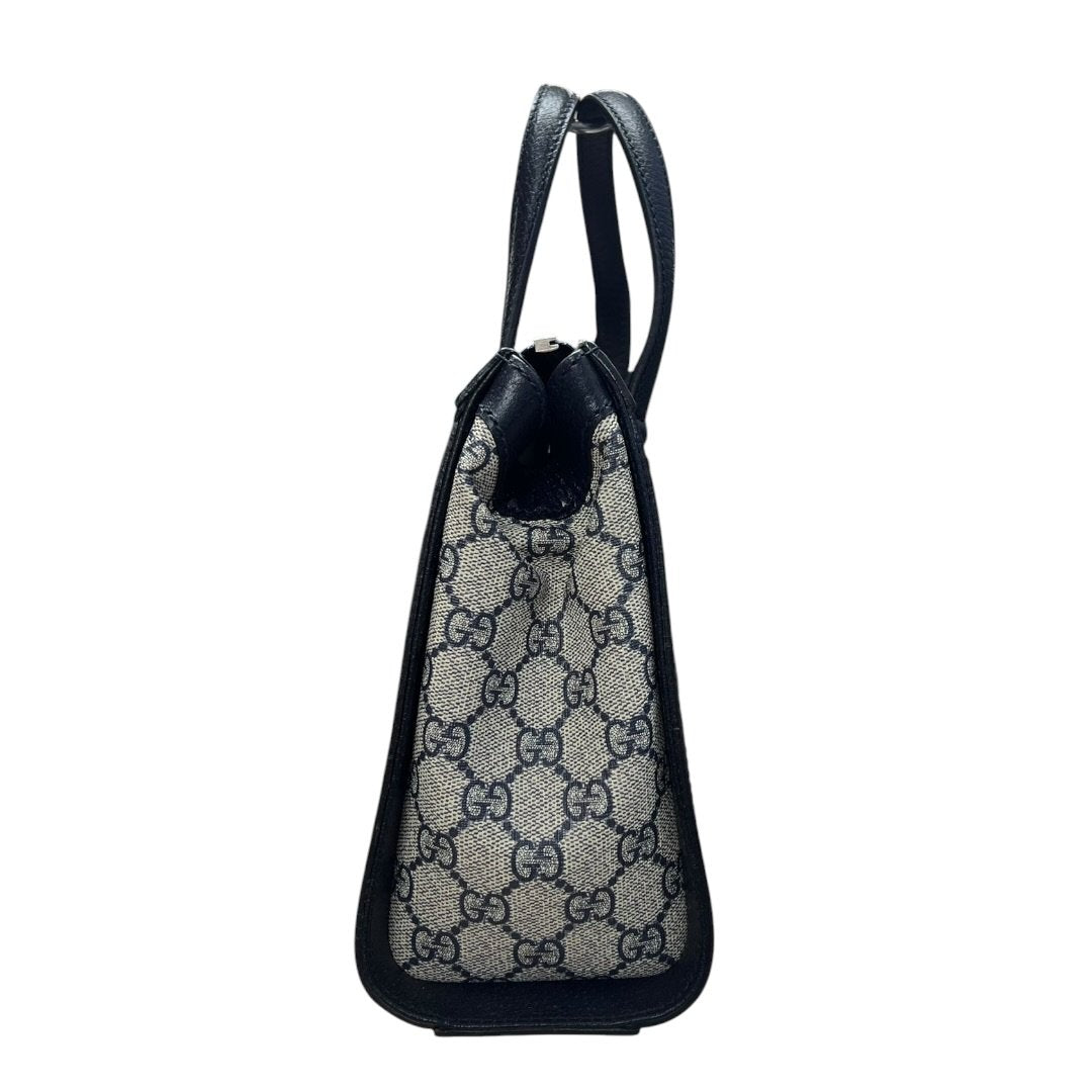 GUCCI GG Supreme Canvas Ophidia Small Top Handle Bag Handbag / Shoulder Bag Beige, Blue, Red Silver Hardware GU630