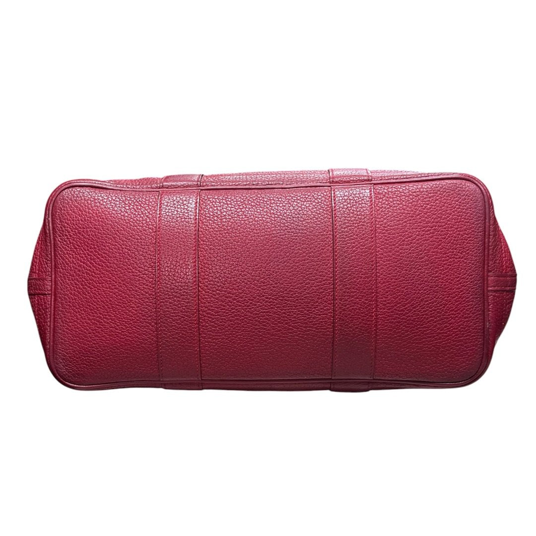 HERMES Negonda Leather Garden Party Tote Red Silver Hardware HE464
