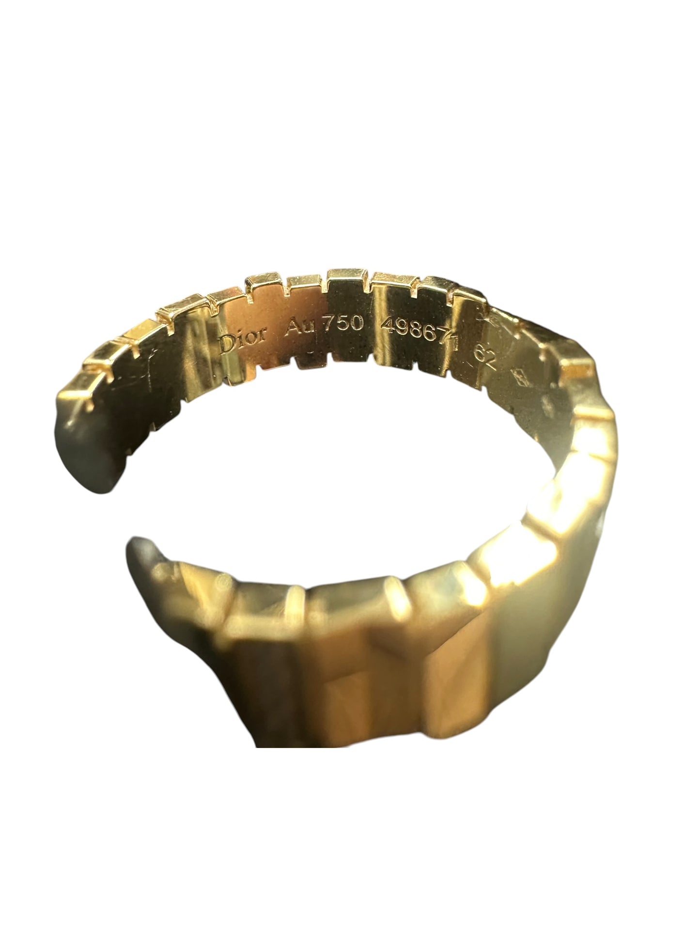 Christian Dior 18K Yellow Gold Diamond Band Ring Gold je61