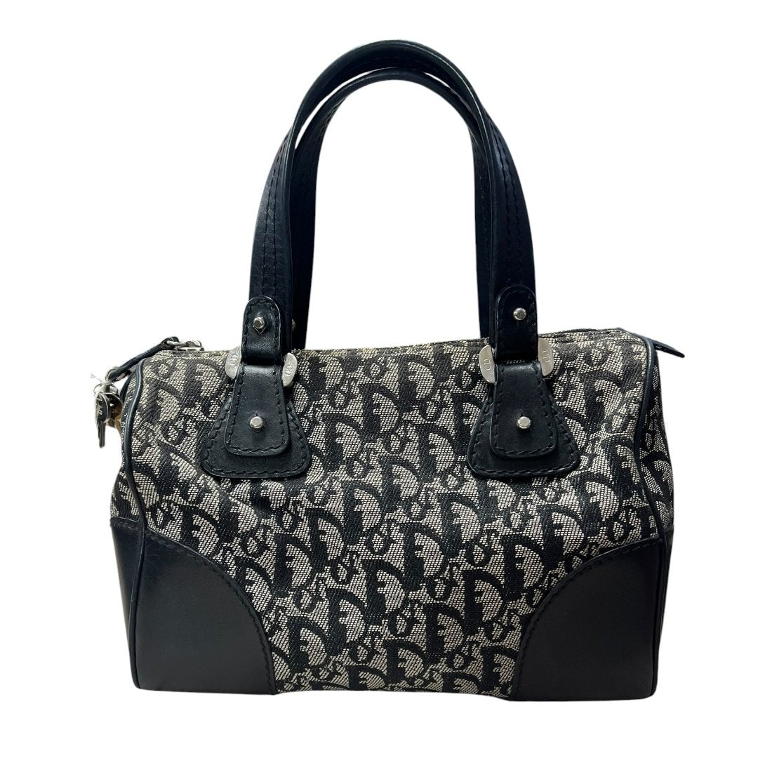 DIOR Dior Oblique Canvas Trotter Boston Bag Handbag Black, Grey Silver Hardware Ch2213