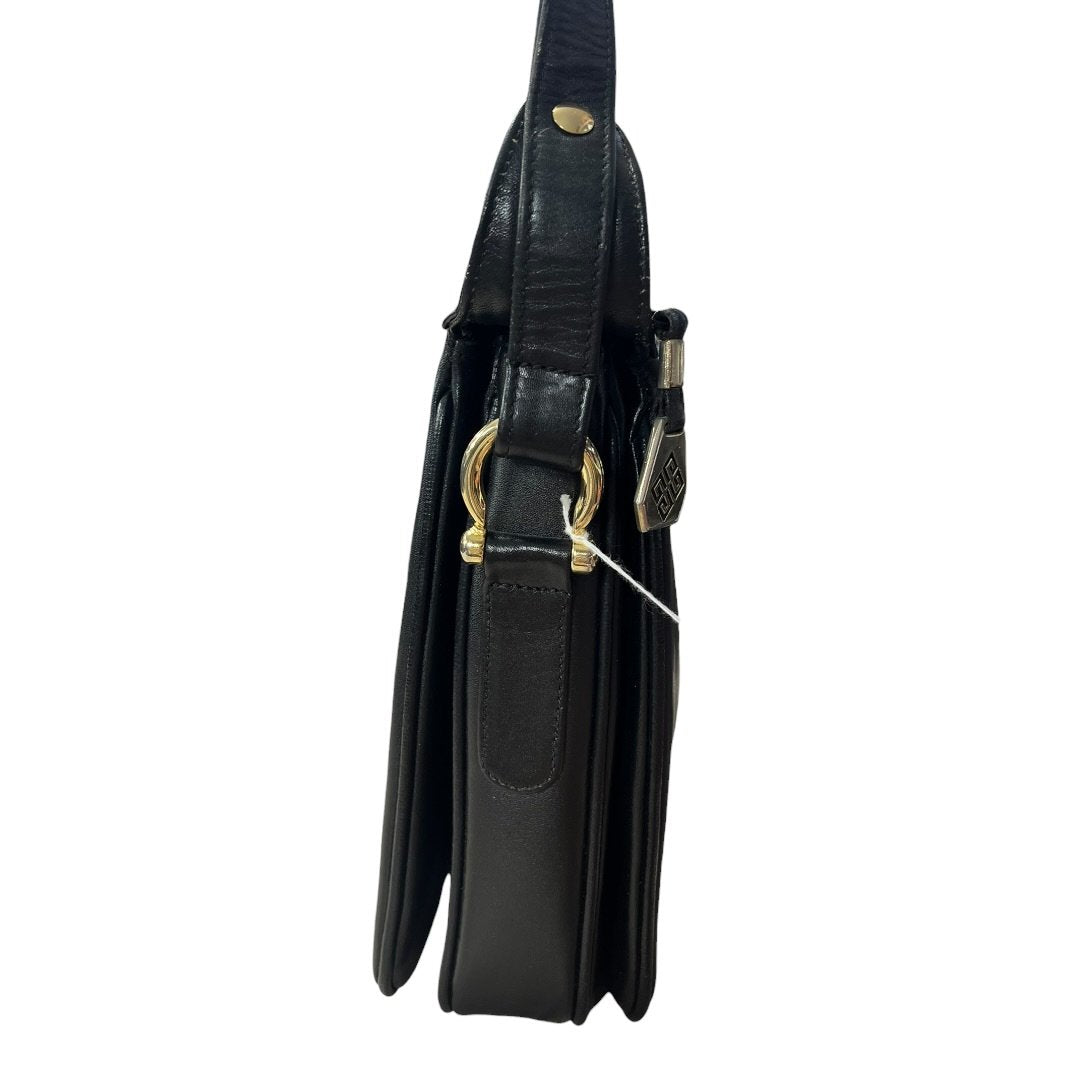 GIVENCHY Leather Shoulder Bag Black Gold Hardware GI40