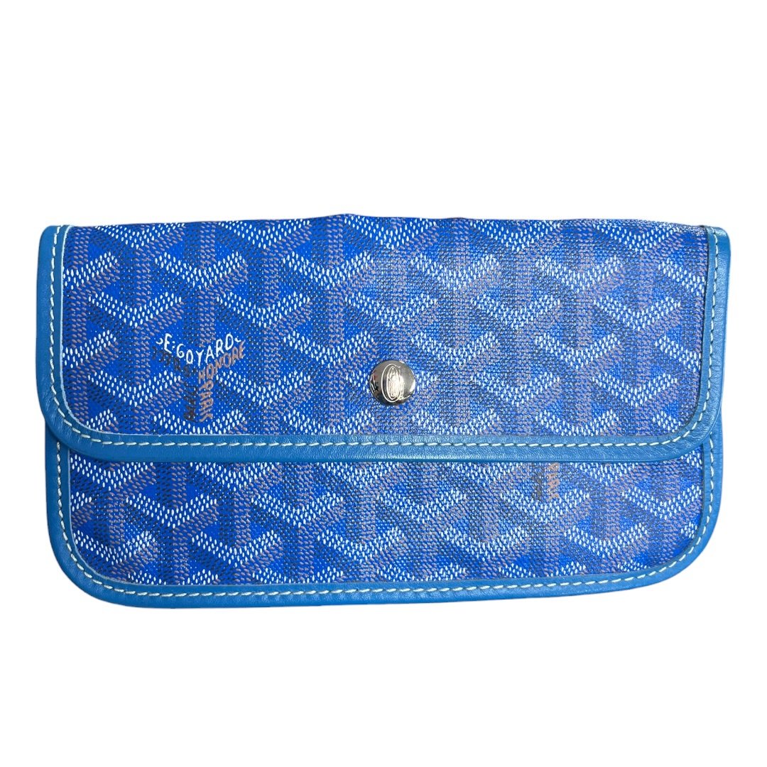 GOYARD Goyardine Canvas Saint Louis GM Tote Blue Silver Hardware GO34