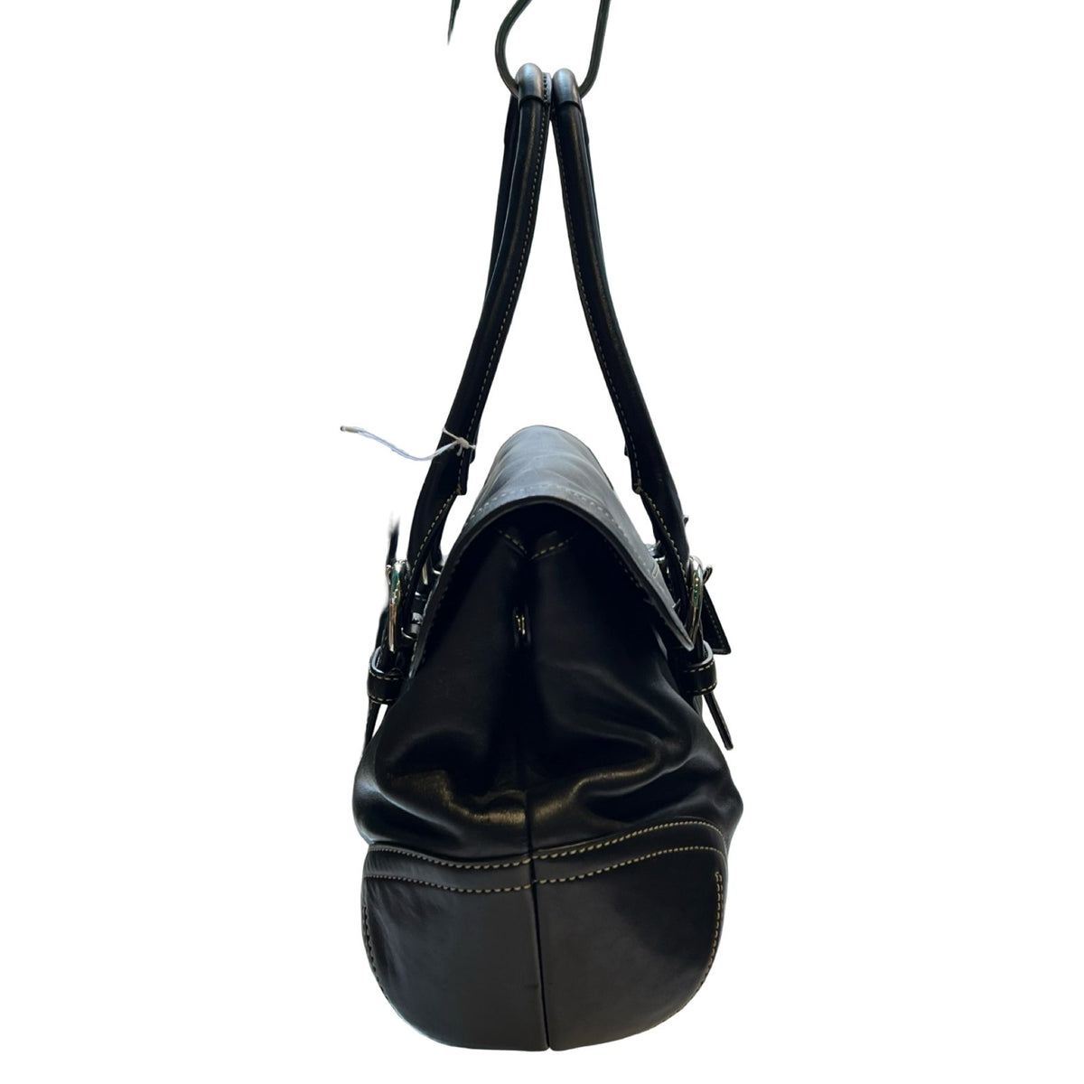 COACH Leather Satchel Handbag Black Silver Hardware Co79