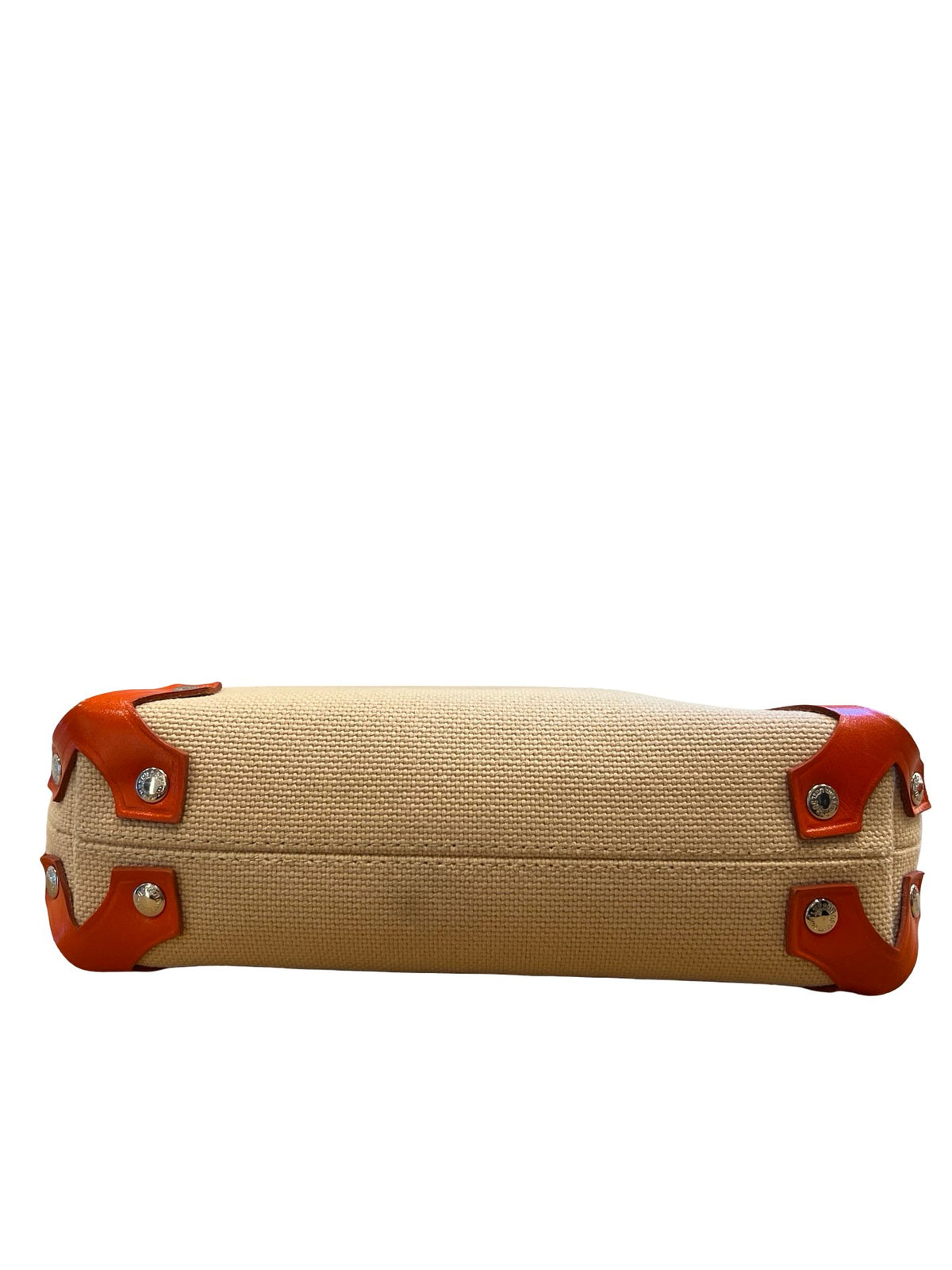 BURBERRY Canvas / Leather Blue Label Mini Shoulder Bag Shoulder Bag Beige, Orange Silver Hardware BU1232