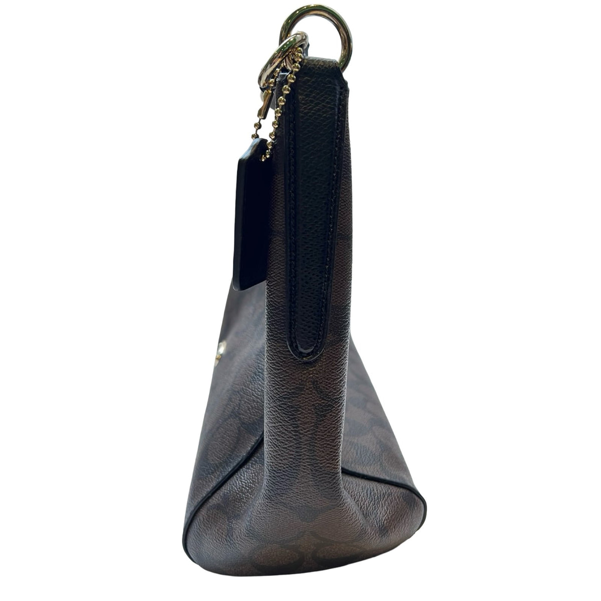 COACH Signature Canvas Mia Shoulder Bag Shoulder Bag Brown, Black Gold Hardware CO72