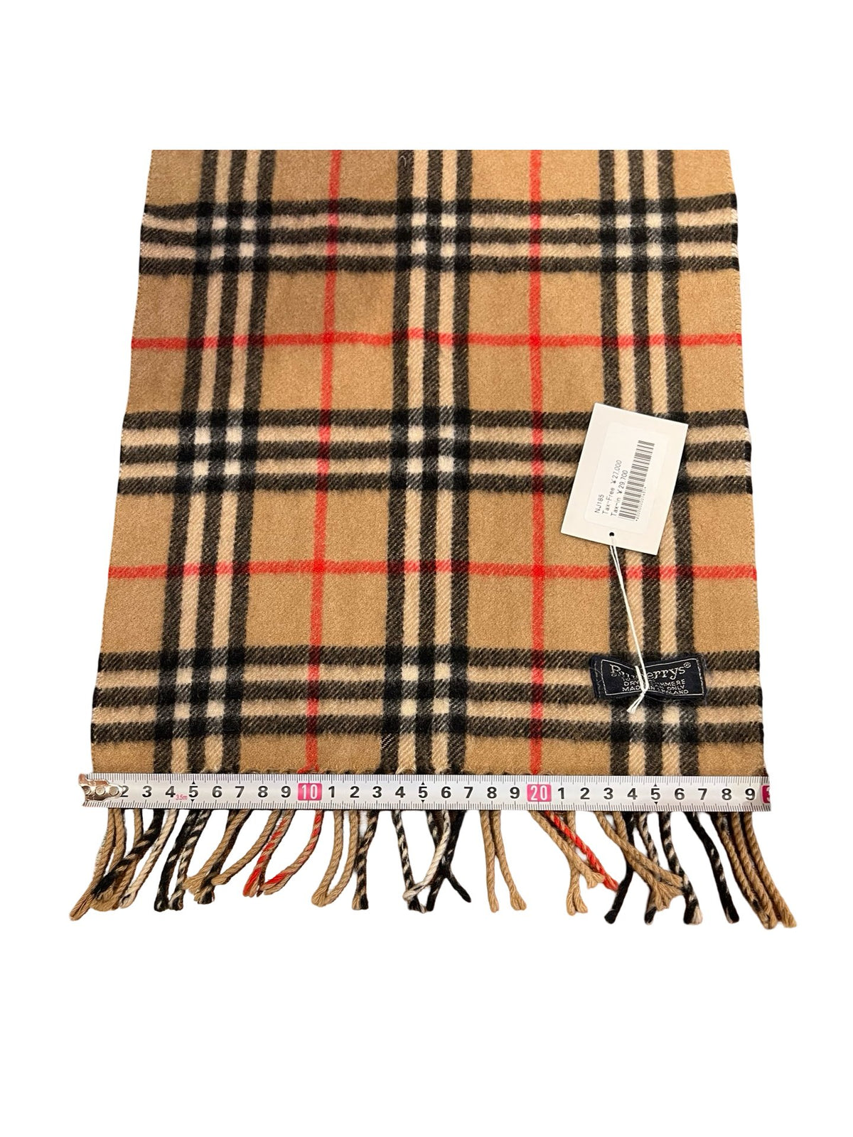 NJ Cashmere Classic Check Cashmere Scarf Beige, Black, Red, White Nj185