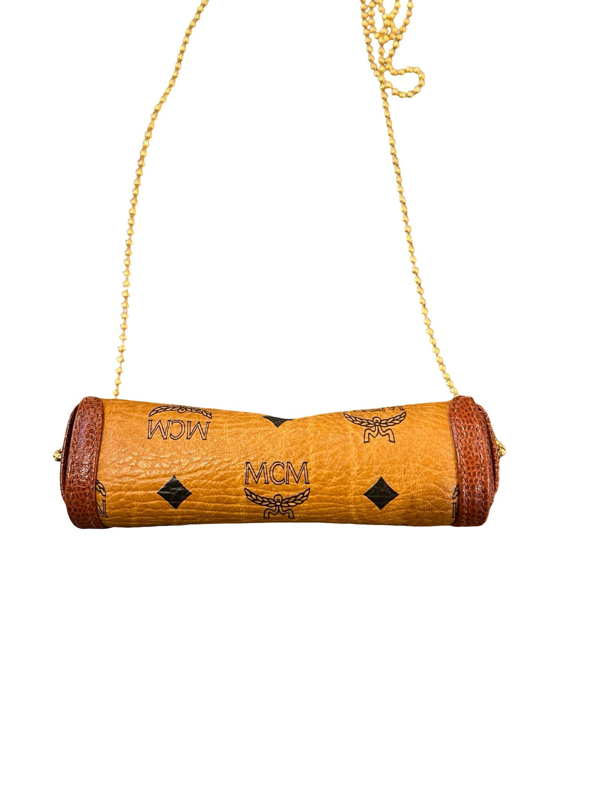 NJ Visetos Canvas Visetos Flap Crossbody Bag Crossbody Bag Cognac, Black Gold Hardware Nj184