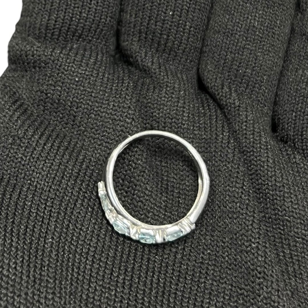 UNBRANDED Accessory Platinum, Aquamarine Ring Silver, Light Blue Silver Hardware je39