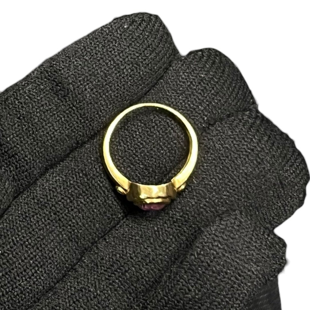 UNBRANDED Accessory 18K Gold, Amethyst Ring Gold, Purple, Clear Yellow Gold Tone je45