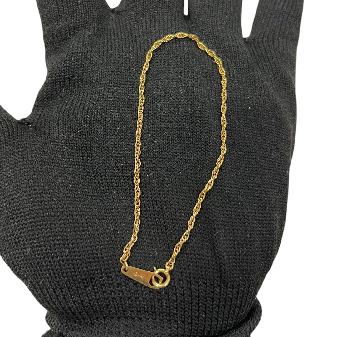 YVES SAINT LAURENT K18 Gold YSL Logo Chain Bracelet Gold Gold Hardware je50