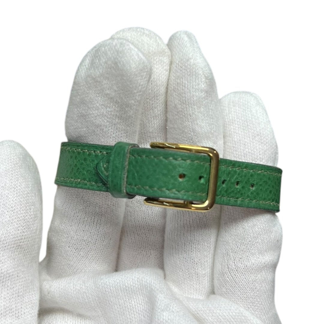 HERMES Lizard Kelly Watch Green, Gold Gold Hardware NJ107