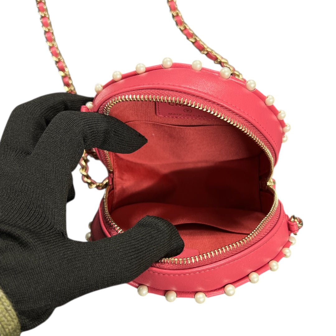 CHANEL Round Pearl Chain Shoulder Bag CH2015