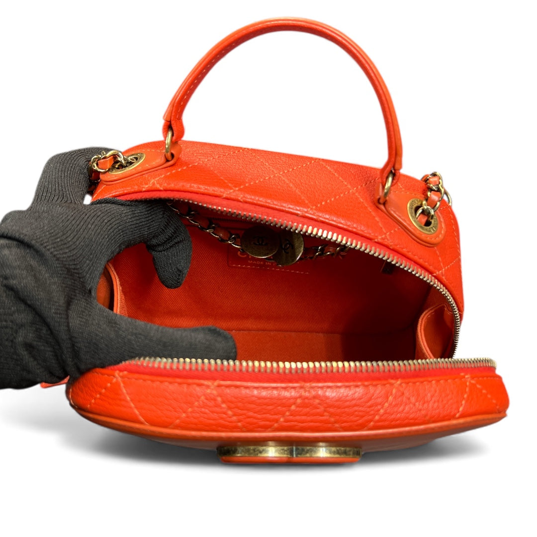 CHANEL Orange 2Way Shoulder Handbag CH1867