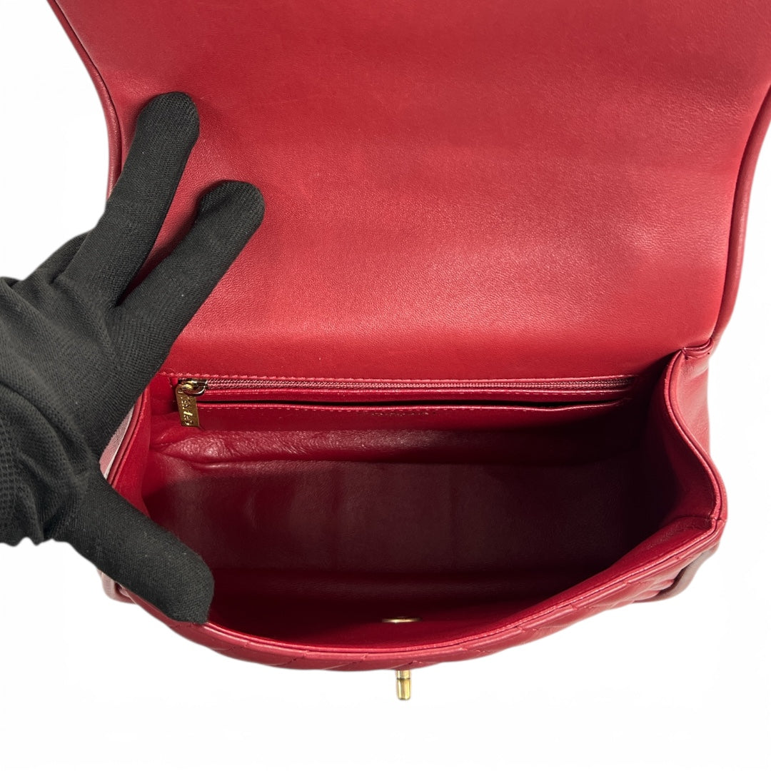 CHANEL Lambskin 2-Way Handbag CH2047