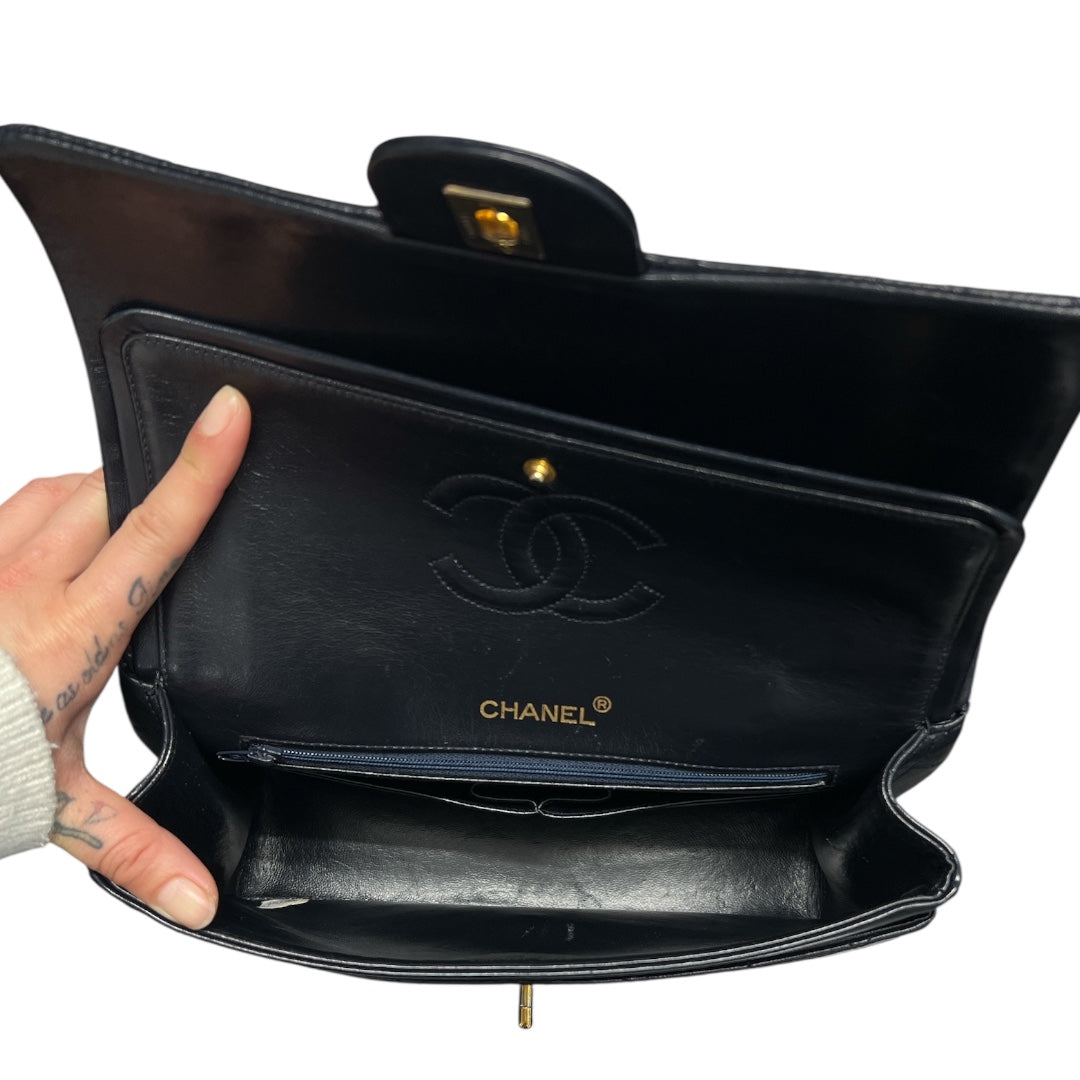 CHANEL Matelassé Double Flap Chain Shoulder Bag CH2085