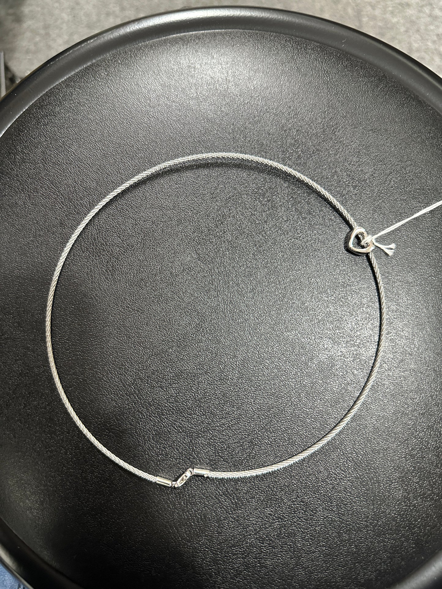 Philippe Charriol Wire Design Heart Pendant Stainless Steel Ladies Choker 41cm - ER16