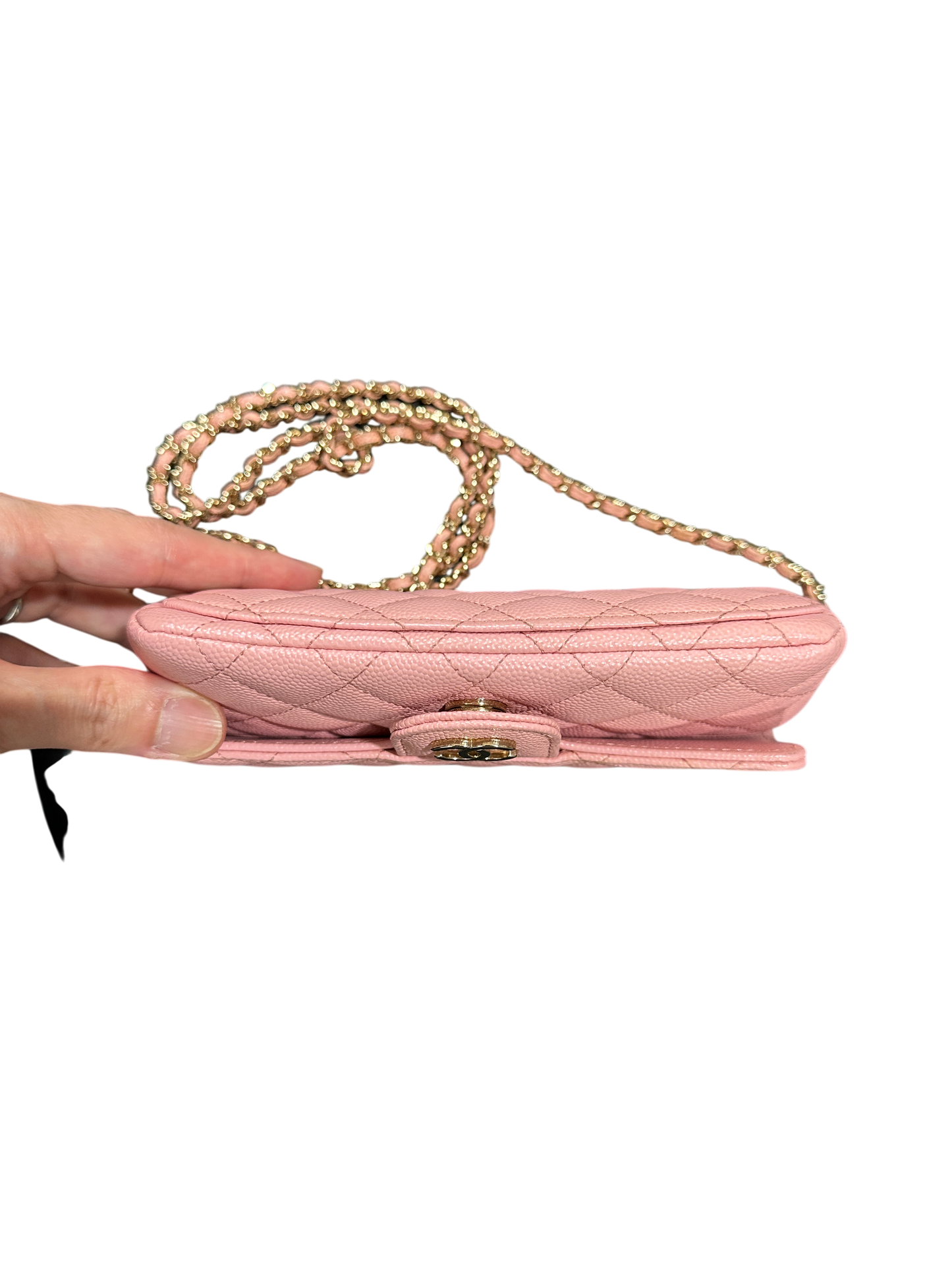 Chanel Matelassé 18 Mini Flap Bag Pink Caviar Leather Gold Hardware Series 31 - CH2081