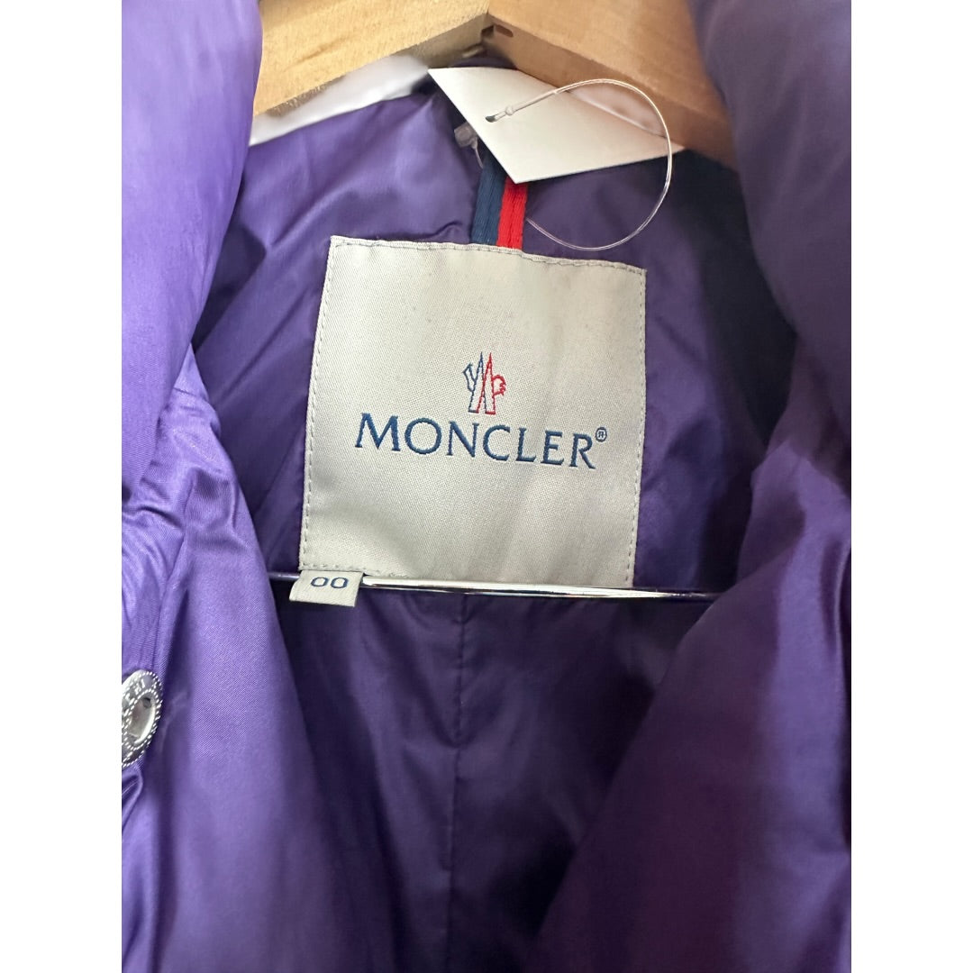 Authentic Moncler Logo Down Vest Purple Quilted Gilet MO228