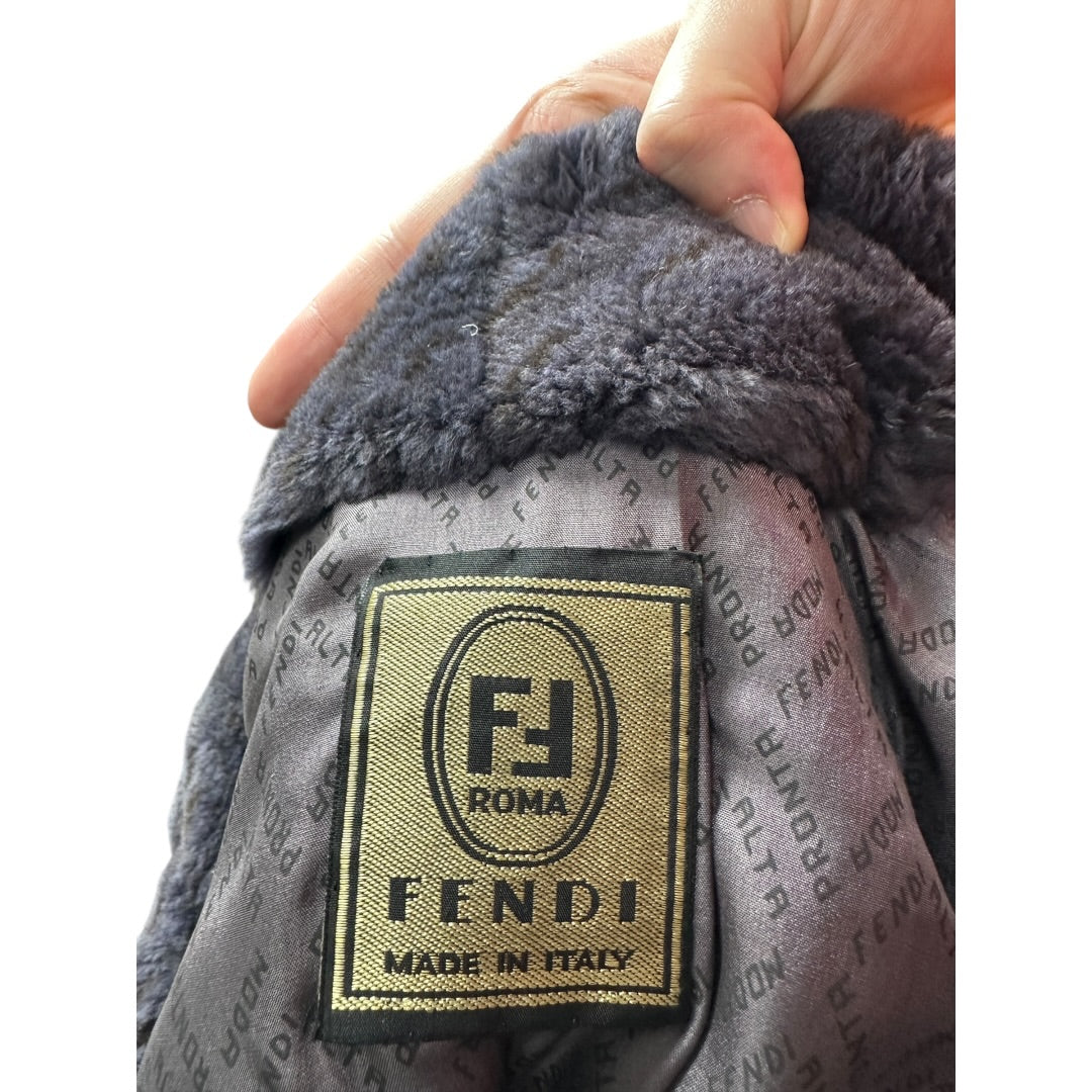 Authentic FENDI Roma Luxury Fur Coat Gray Made in Italy KA378