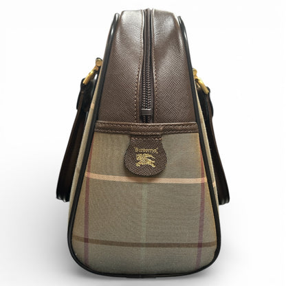 Burberry Check Pattern Boston Bag BU987