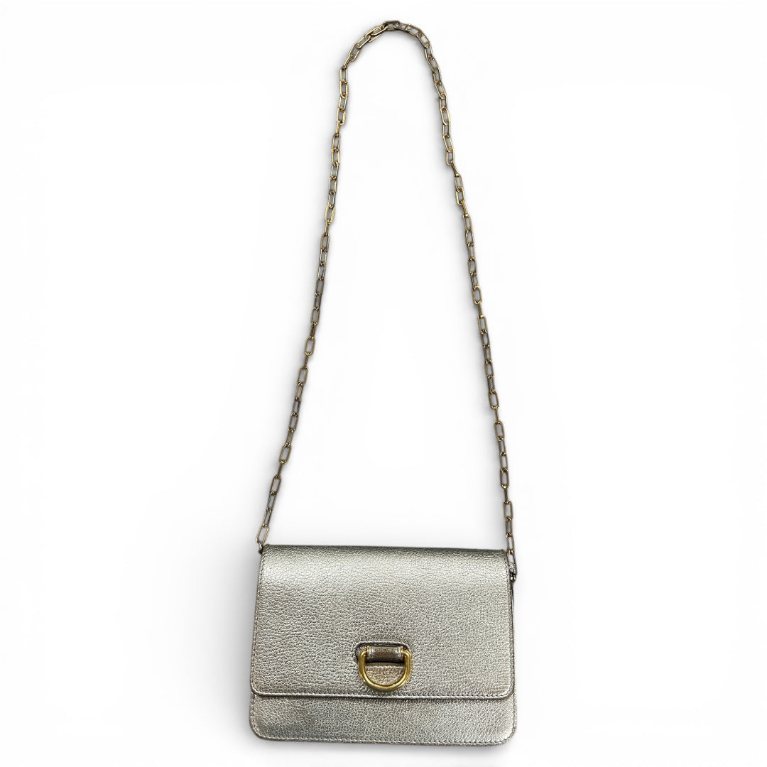 BURBERRY Silver Flap Shoulder Bag BU1015