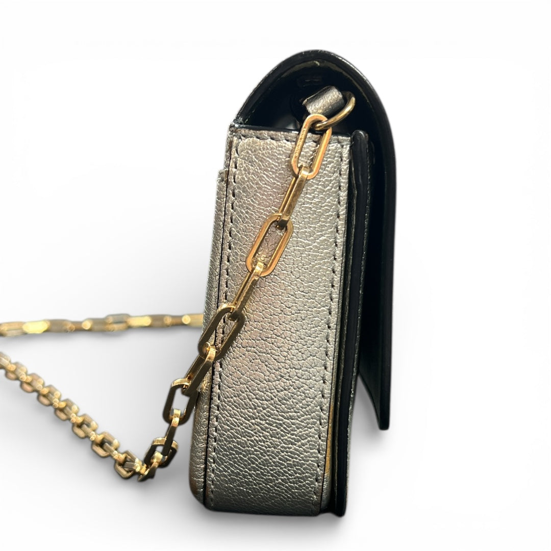 BURBERRY Silver Flap Shoulder Bag BU1015