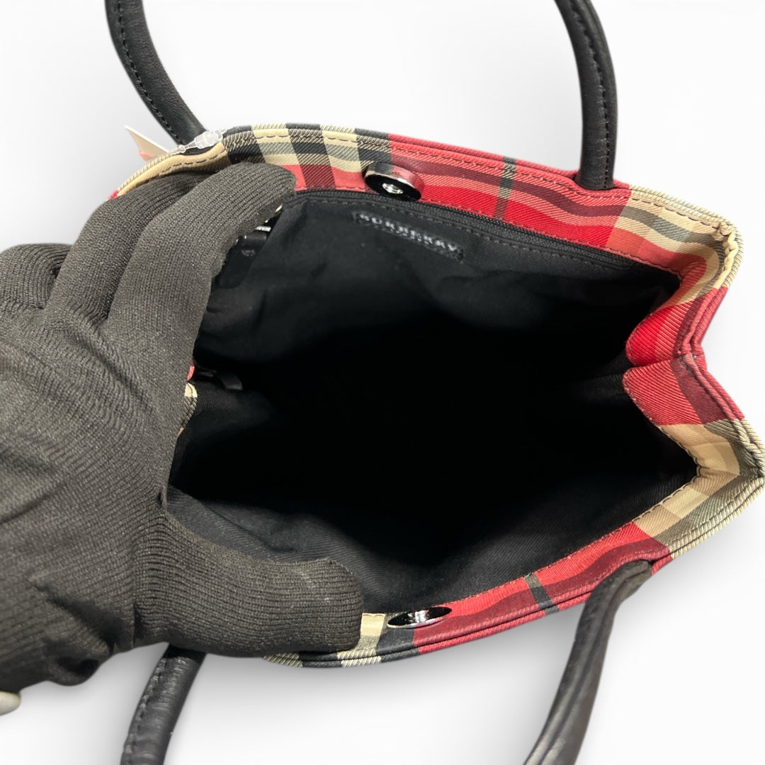 Burberry Check Pattern Handbag BU942