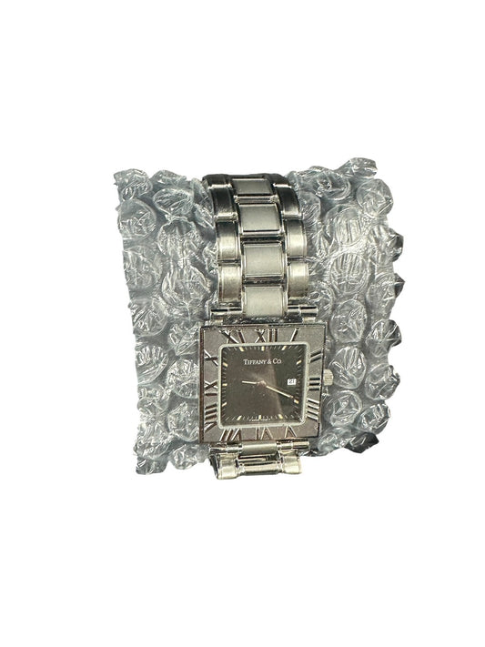 Tiffany & Co. Atlas Square Black Dial Stainless Steel 29mm Unisex Watch - ER29
