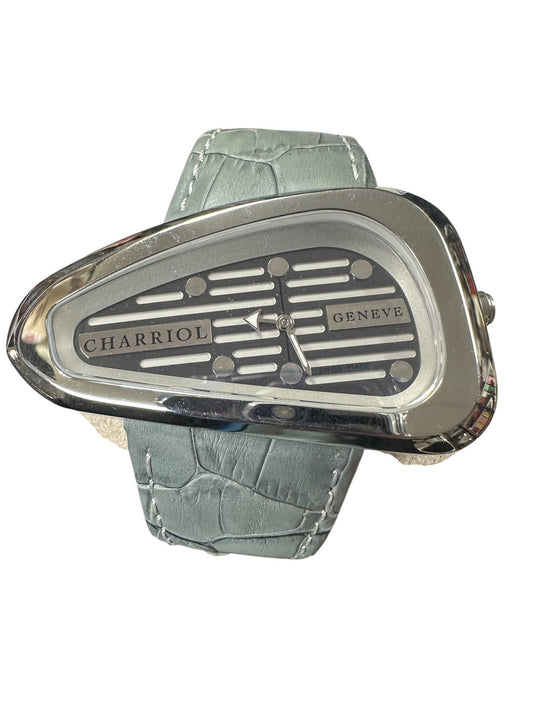 Charriol Geneve Iron Model 31x51mm Gray Dial Genuine Leather Watch - ER2
