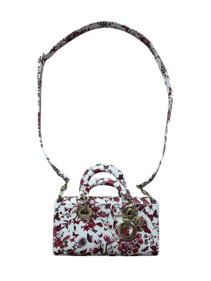 Christian Dior Lady D-Joy Leather Handbag Floral Butterfly Print Ch2004