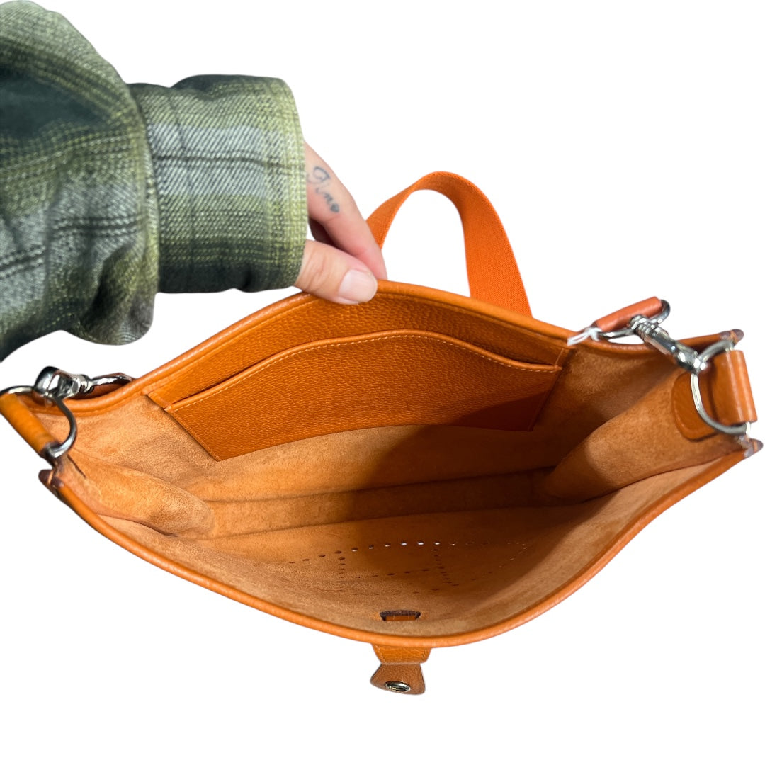 Hermès Evelyne I Leather Shoulder Bag Orange HE356