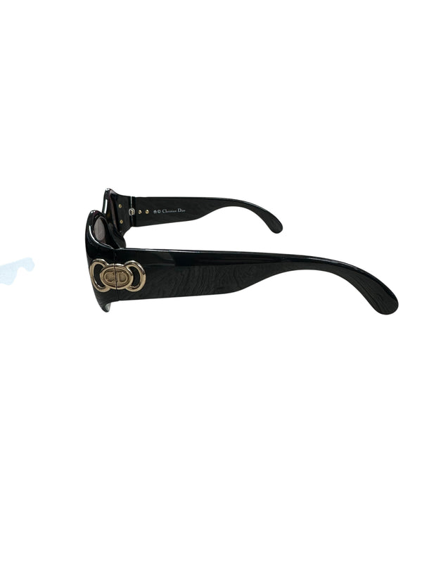 Christian Dior Vintage Sunglasses Black Frame Gold CD Hardware CH690
