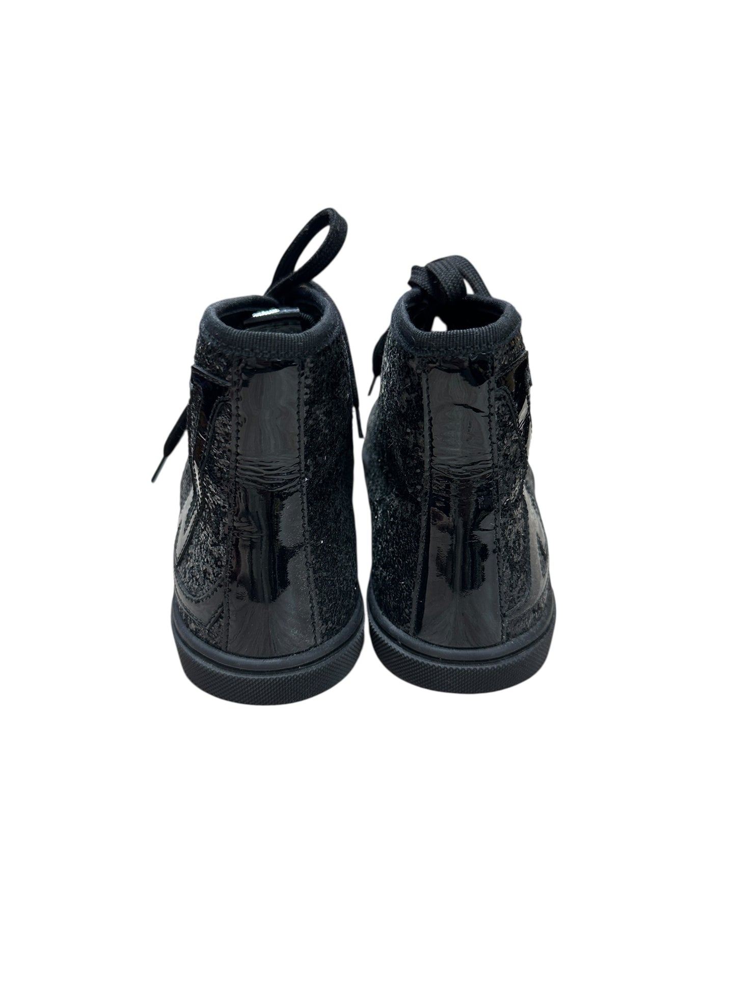 LOUIS VUITTON Sequined Fabric Sneaker Boot High-Top Sneakers Black Silver Hardware LO2027