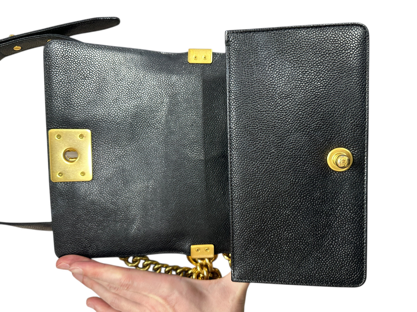 Chanel Boy Flap Bag Caviar Leather Black CH2096