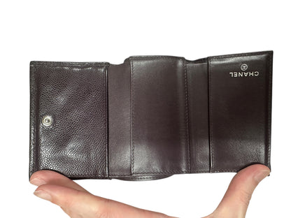 Chanel Boy Compact Tri-fold Wallet Caviar Leather Black -CH2101