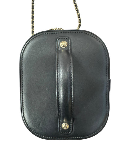 Chanel Filigree Vanity Case Leather Bag Black Gold Hardware -CH2097