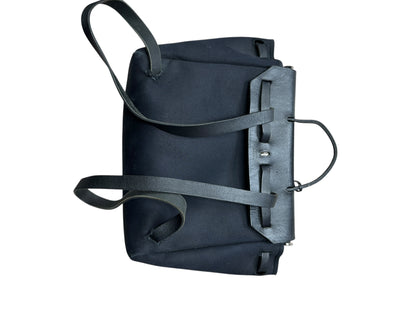 HERMES Herbag Black Canvas and Leather Shoulder Bag Silver Hardware HE338