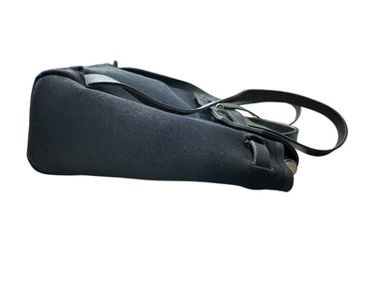 HERMES Herbag Black Canvas and Leather Shoulder Bag Silver Hardware HE338