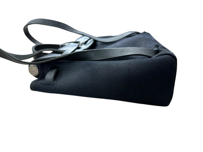 HERMES Herbag Black Canvas and Leather Shoulder Bag Silver Hardware HE338
