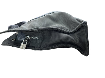 HERMES Herline MM Tote Bag Gray Canvas Silver Hardware HE389