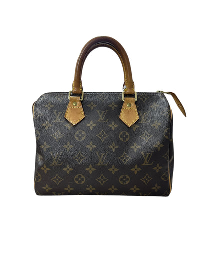 LOUIS VUITTON Monogram Speedy Handbag Brown Gold Hardware LO2122