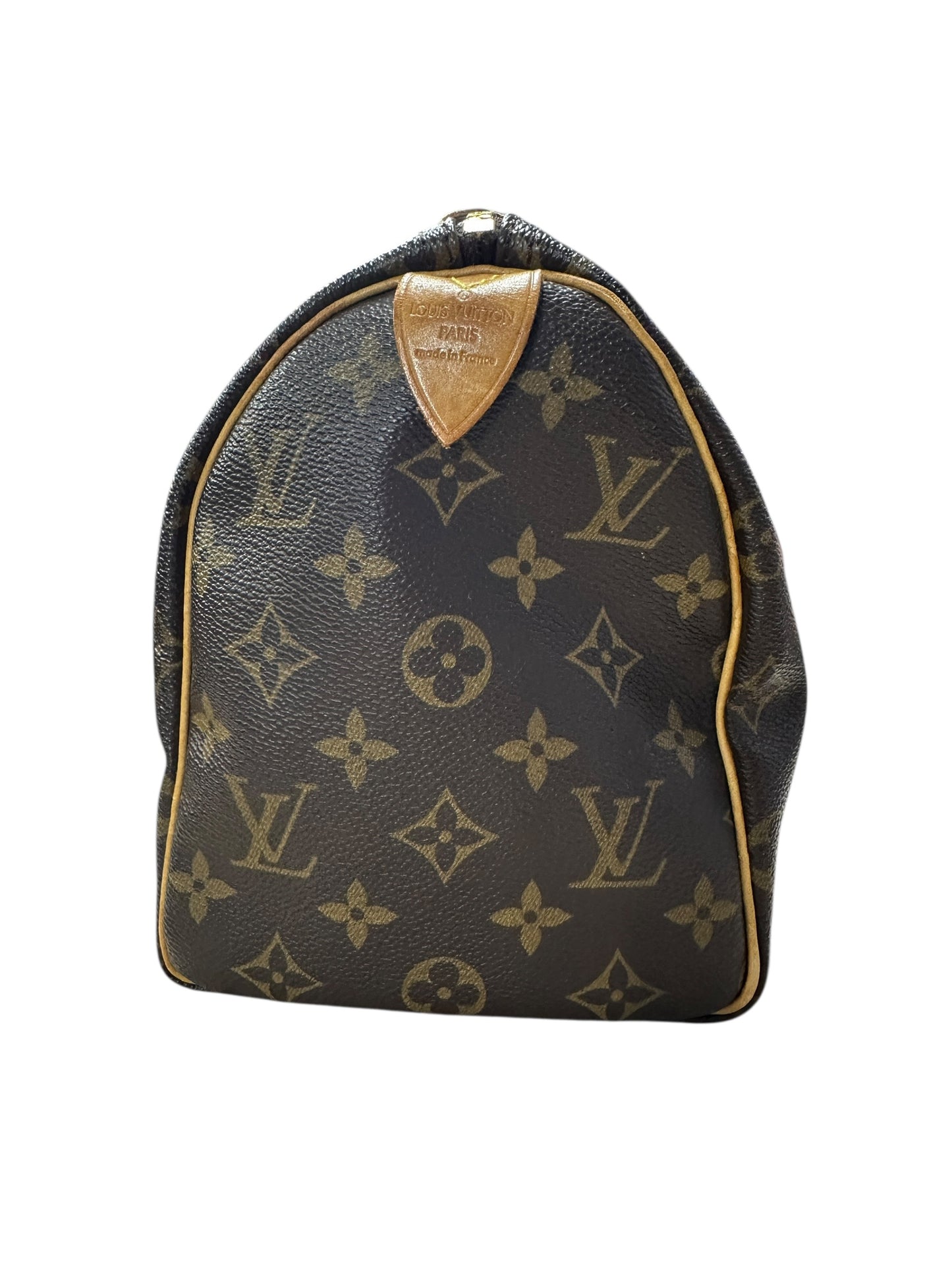 LOUIS VUITTON Monogram Speedy Handbag Brown Gold Hardware LO2122