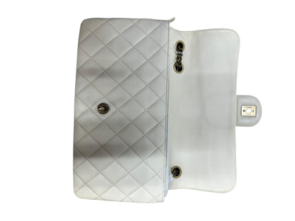 Chanel Quilted Leather Expandable Flap Bag Chain Shoulder Off-White CH2102