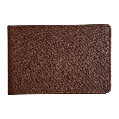 LOUIS VUITTON Taiga Leather ID Pass Case Brown LO2200