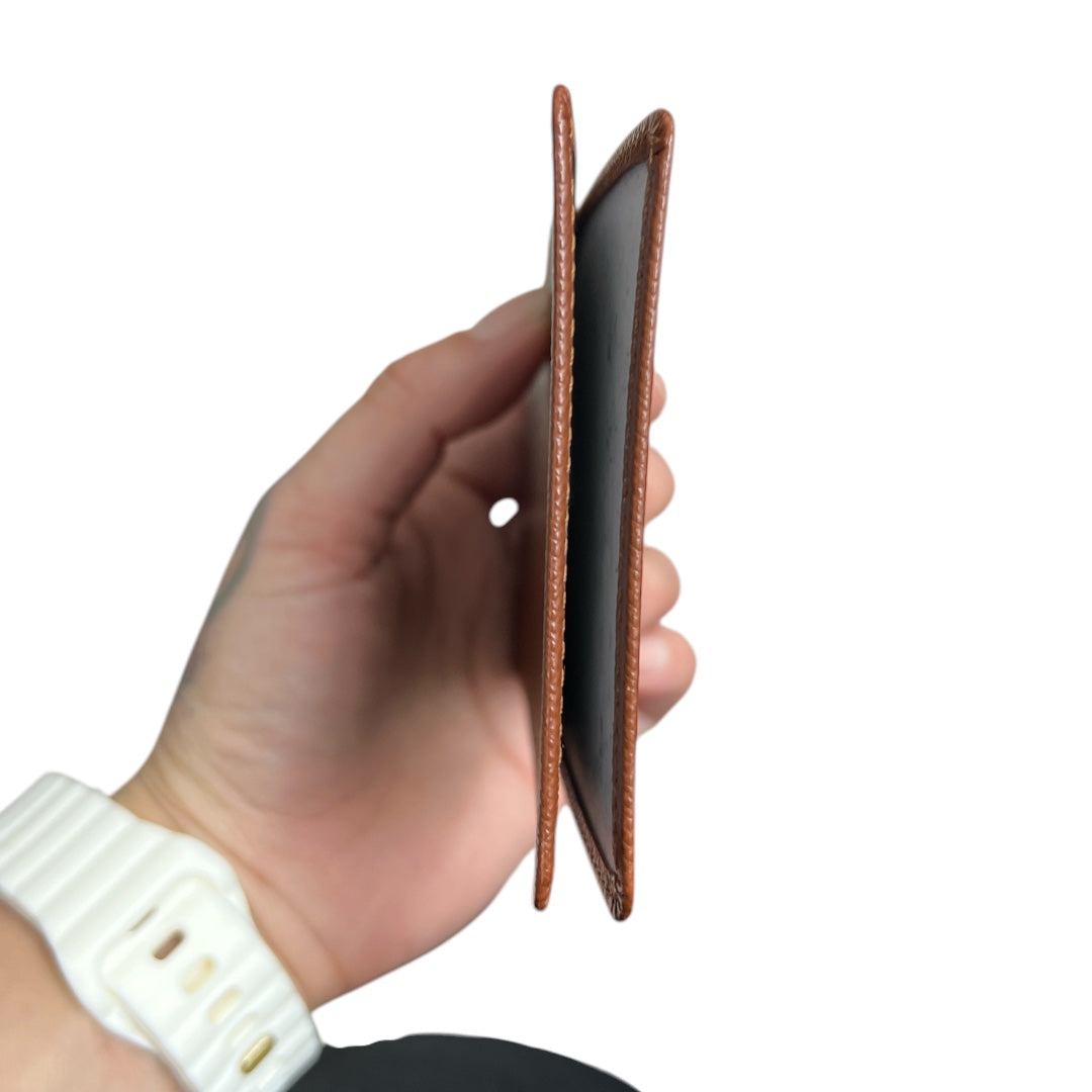 LOUIS VUITTON Taiga Leather ID Pass Case Brown LO2200