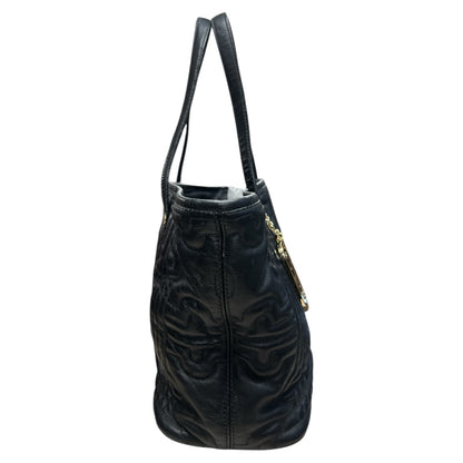MARC JACOBS Leather Quilted Tote Bag Black Gold Hardware BV63